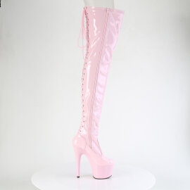 Pleaser ADORE-3850 Platform Overknee Boots Patent Glitter Pink EU-35 / US-5