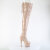 Pleaser ADORE-3850 Platform Overknee Boots Patent Beige EU-35 / US-5