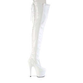 Pleaser ADORE-3850 Platform Overknee Boots Patent White EU-38 / US-8