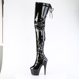 Pleaser ADORE-4000SLT Platform Overknee Boots Patent Black EU-40 / US-10