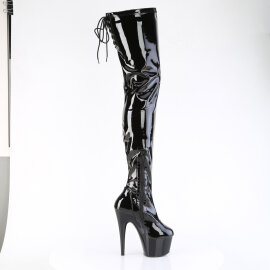 Pleaser ADORE-4000SLT Platform Overknee Boots Patent Black EU-40 / US-10