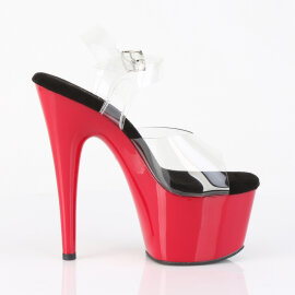Pleaser ADORE-708 Platform Sandalettes Clear Red EU-43 / US-13