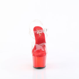 Pleaser ADORE-708 Platform Sandalettes Chrome Clear Red...