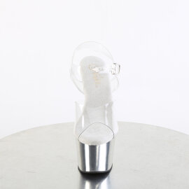 Pleaser ADORE-708 Platform Sandalettes Chrome Clear...