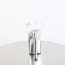 Pleaser ADORE-708 Platform Sandalettes Chrome Clear Silver EU-35 / US-5