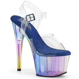 Pleaser ADORE-708HT Platform Sandalettes Clear Smoke Multicolored EU-38 / US-8