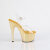 Pleaser ADORE-708LQ Platform Sandalettes Clear Hologram Gold EU-40 / US-10