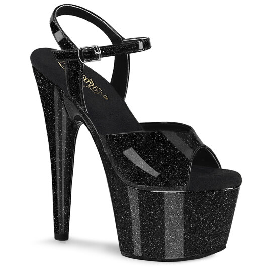 Pleaser ADORE-709GP Platform Sandalettes Patent Glitter Black EU-35 / US-5