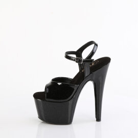 Pleaser ADORE-709GP Platform Sandalettes Patent Glitter Black EU-35 / US-5