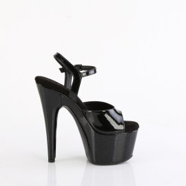 Pleaser ADORE-709GP Platform Sandalettes Patent Glitter Black EU-42 / US-12