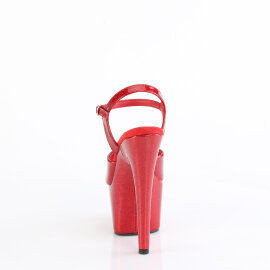 Pleaser ADORE-709GP Platform Sandalettes Patent Glitter Red EU-35 / US-5