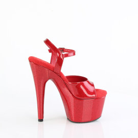 Pleaser ADORE-709GP Platform Sandalettes Patent Glitter Red EU-37 / US-7