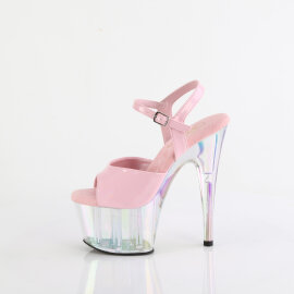 Pleaser ADORE-709HT Platform Sandalettes Hologram Smoke Pink EU-36 / US-6