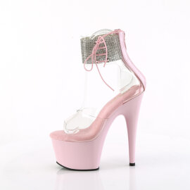Pleaser ADORE-724RS Platform Sandalettes Clear Rhinestones Pink EU-35 / US-5