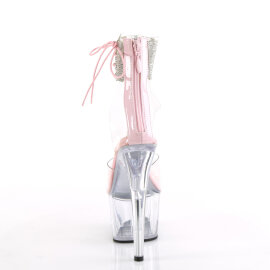 Pleaser ADORE-724RS Platform Sandalettes Clear Rhinestones Pink Transparent EU-37 / US-7
