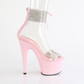 Pleaser ADORE-727RS Platform Sandalettes Clear Rhinestones Pink EU-35 / US-5