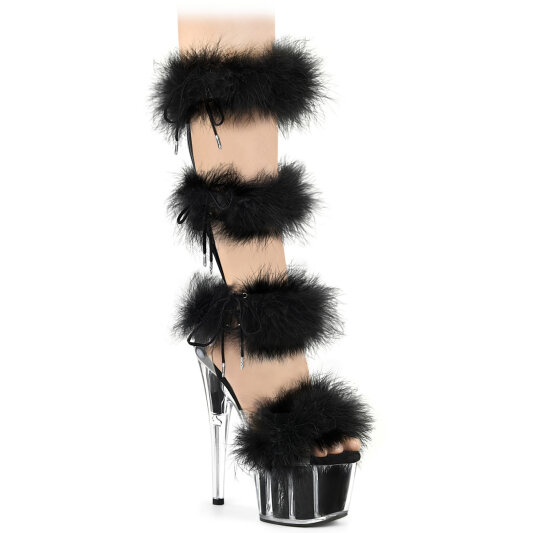 Pleaser ADORE-728F Platform Sandalettes Clear Black EU-36 / US-6