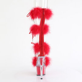 Pleaser ADORE-728F Platform Sandalettes Clear Red EU-37 / US-7