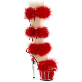 Pleaser ADORE-728F Platform Sandalettes Clear Red EU-35 /...
