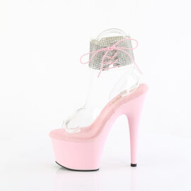 Pleaser ADORE-791-2RS Platform Sandalettes Clear Rhinestones Pink EU-37 / US-7