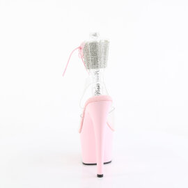 Pleaser ADORE-791-2RS Platform Sandalettes Clear Rhinestones Pink EU-37 / US-7