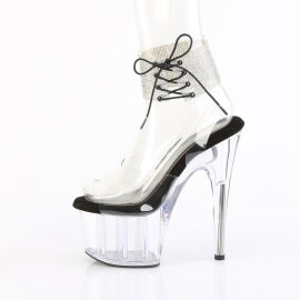 Pleaser ADORE-791-2RS Platform Sandalettes Clear Rhinestones Black EU-39 / US-9