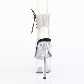 Pleaser ADORE-791-2RS Platform Sandalettes Clear Rhinestones Black EU-41 / US-11