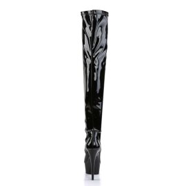 Pleaser DELIGHT-3000 Black Stretch Patent/Black EU-37 / US-7