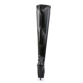 Pleaser DELIGHT-3000 Black Stretch Faux Leather/Black Matte EU-35 / US-5