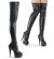 Pleaser DELIGHT-3000 Black Stretch Faux Leather/Black Matte EU-35 / US-5