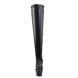 Pleaser DELIGHT-3000 Black Stretch Faux Leather/Black...