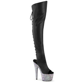 Pleaser BEJEWELED-3019MS-7 Platform Overknee Boots Faux...