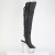 Pleaser BEJEWELED-3019MS-7 Platform Overknee Boots Faux Leather Rhinestones Black EU-42 / US-12