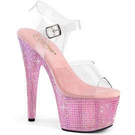 Pleaser BEJEWELED-708RRS Platform Sandalettes Clear...