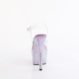 Pleaser BEJEWELED-708RRS Platform Sandalettes Clear Rhinestones Purple EU-42 / US-12