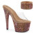 Pleaser BEJEWELED-712RS Platform Mules Clear Rhinestones Brown EU-38 / US-8