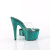 Pleaser BEJEWELED-712RS Platform Mules Clear Rhinestones Green EU-36 / US-6