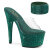 Pleaser BEJEWELED-712RS Platform Mules Clear Rhinestones Green EU-39 / US-9