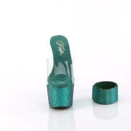 Pleaser BEJEWELED-712RS Platform Mules Clear Rhinestones...
