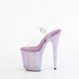 Pleaser BEJEWELED-808RRS Platform Sandalettes Clear Rhinestones Purple EU-37 / US-7