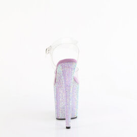 Pleaser BEJEWELED-808RRS Platform Sandalettes Clear Rhinestones Purple EU-37 / US-7