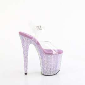 Pleaser BEJEWELED-808RRS Platform Sandalettes Clear Rhinestones Purple EU-37 / US-7
