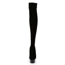 Pleaser DELIGHT-3002 Black Stretch Velvet/Black EU-38 / US-8