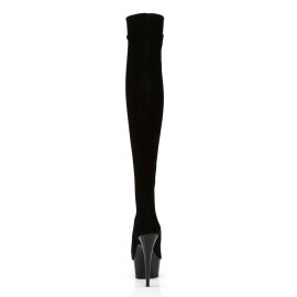 Pleaser DELIGHT-3002 Black Stretch Velvet/Black EU-38 / US-8