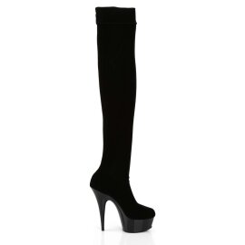 Pleaser DELIGHT-3002 Black Stretch Velvet/Black EU-38 / US-8