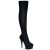 Pleaser DELIGHT-3002 Black Stretch Velvet/Black EU-38 / US-8