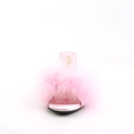 Fabulicious BELLE-301F Mules Clear Faux Leather Pink...