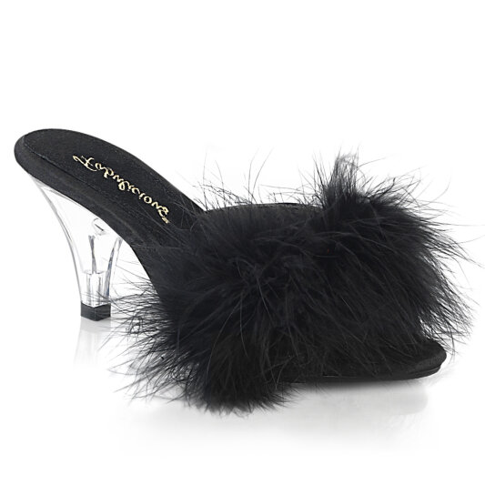 Fabulicious BELLE-301F Mules Clear Faux Leather Black EU-35 / US-5