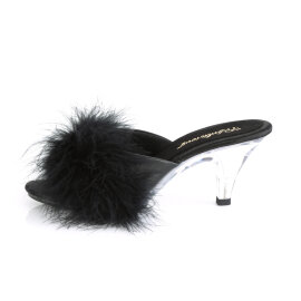 Fabulicious BELLE-301F Mules Clear Faux Leather Black EU-35 / US-5