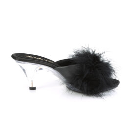 Fabulicious BELLE-301F Mules Clear Faux Leather Black EU-35 / US-5